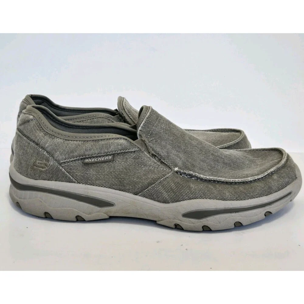 Skechers Shoes Mens 11 Creston Moseco Taupe Slip-On Memory Foam
